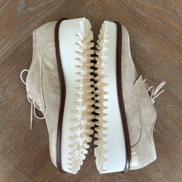 CORDANI Afton Platform Derby Gold Lace Up Loafer EU 41 Almond Toe NWOT Nordstrom - Picture 6 of 12